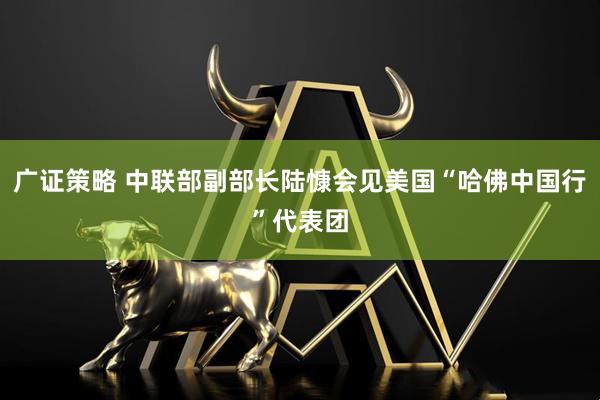 广证策略 中联部副部长陆慷会见美国“哈佛中国行”代表团